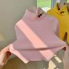 Suéter para niña otoño e invierno trenzado suéter para bebé cuello alto camisa básica para niños jersey ropa para niños al por mayor top para niña