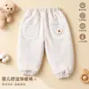 Pantalones cálidos para bebé otoño e invierno engrosados 120g con pies cubiertos pantalones de pies atados ropa exterior para bebé pantalones largos de algodón para niñas clase A sin costuras
