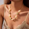 Pulsera Collar de Cuentas Acrílicas Irregulares Transfronteriza Europea y Americana con Cadena de Clavícula de Diseño Único y Accesorio Elegante