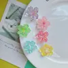 Accesorios de Resina de Flor de Cerezo Transparente y Sencilla de Cinco Pétalos para Manualidades, Pegamento de Crema, Funda de Teléfono Móvil, Diadema, Pasador de Pelo, Imán para Refrigerador