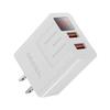 Cargador multipuerto 2USB Cabezal de carga para teléfonos móviles estándar europeo y americano Cabezal de carga con pantalla digital de carga rápida USB dual Cabezal de carga con pantalla de carga de viaje