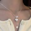 Colar Anel de Amor com Letra Puxável Prata Esterlina 925 Feminino Estilo Europeu e Americano ins Blogger Mesmo Estilo Recomendar Colar de Casal
