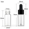 En stock 5ml10ML botella de vidrio de muestra transparente marrón botella cuentagotas rafting embotellado de aceite esencial venta al por mayor