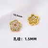 Retención de Color Alta Chapado en Oro de 14K Espaciador de Bandeja de Flor con Circonita Micro-pavimentada con Cuentas Pulsera Collar DIY Hecho a Mano Tapón de Flor Accesorios de Juntas