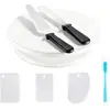 Conjunto de mesa giratória antiderrapante de 8 peças mais vendido da Amazon, raspador de creme, raspador serrilhado de dupla face, cortador de bolo atacado
