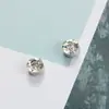E1446 Presilhas de Orelha Magnéticas com Strass Estilo Coreano, Brincos/Presilhas de Orelha Redondos Não Perfurados Unissex