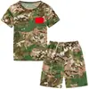 Conjunto de Roupa Camuflada Infantil para Apresentação de 1º de Junho Uniforme de Treinamento Militar de Verão Camiseta de Manga Curta e Shorts Uniforme de Acampamento de Verão Unissex