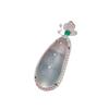 Atacado Prata Banhado Branco Calcedônia Feijão Pingente Ágata Branca Colar de Feijão de Jade Feminino Live Supply