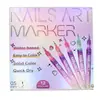 Conjunto de Canetas para Nail Art DIY de 12 Cores Transfronteiriço, Conjunto de Caixa de Presente com Canetas Marcadoras Highlighter Esmalte Multicor
