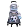 Mochila Escolar de Cuero 3D de Arrastre Juego de Tres Piezas Mochila de Arrastre Infantil de Dibujos Animados Bolsa de Almuerzo Venta Directa de Fábrica