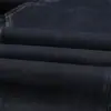 Jeans para hombre de algodón elástico grueso cálido de otoño e invierno, rectos, holgados, mezcla de fibra de poliéster, color azul oscuro