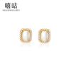Hee goo E2179 plata S925 temperamento cuadrado piedra ojo de gato perla aretes estilo coreano dulce pequeño fragante aretes vintage