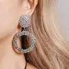 Brincos redondos ocos exagerados transfronteiriços moda retrô feminina design criativo brincos de círculo brincos estilo europeu e americano atacado