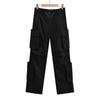 Pantalones rectos con bolsillos multidimensionales y tobillos atados para mujer europea y americana de otoño e invierno K11478