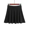 Falda corta de punto de lana blanca para mujer, nuevo estilo otoño e invierno, de cintura alta, línea A adelgazante, plisada, para mujeres petite