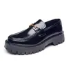 Mocasines Transfronterizos para Hombre Slip-on Suela Gruesa Estilo Británico Zapatos Casuales Zapatos de Hombre