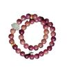 Pulseira Bodhi Roxa Ameixa Preta com Semente Original Raiz de Bodhi Círculo Duplo Portátil para Mulheres, Contas em Disco Estilo Étnico para Homens
