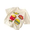 Crema Hombres y Mujeres Padre-hijo Verano Nuevo Moda Infantil Estampado Muñeco Tridimensional Combinable Casual Manga Corta Dibujos Animados Camiseta