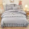 Conjunto de Roupa de Cama Quente e Respirável Bordado Lavado e Escovado Fan Xiaolu - Item Popular de Transmissão ao Vivo, Conjunto de Capa de Edredom Bordado Exquisito para Uso Doméstico