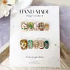 Set de 10 piezas de pegatinas para uñas de ojo de gato, noche de Navidad hecha a mano, muñeco de nieve de Navidad y hombre de jengibre, tamaños surtidos, hecho a medida