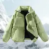 2026 En stock transfronterizo estilo minimalista color liso cuello alto chaqueta de algodón para hombre, nueva versión coreana de invierno, moderna y de corte holgado