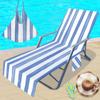 Funda para Silla de Playa Transfronteriza Funda para Silla de Playa de Microfibra Bolsa Funda para Silla de Playa Serie a Rayas de Impresión Digital 3D