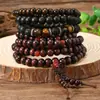 Pulseira Árvore da Paz Estilo Europeu e Americano Transfronteiriça Conjunto de Várias Peças Pulseira de Contas de Madeira Vintage Simples Masculina Empilhável Personalizada