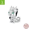 Dragón Ziyun plateado año del dragón lindo dragón pequeño pulsera DIY con cuentas Año Nuevo animal plata de ley s925 cuentas de la suerte cuentas sueltas