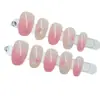 Suave e Iluminante, Fresco e Translúcido para Primavera e Verão, com um Gradiente de Rosa Nude, Design Elegante de Florzinha Cat-Eye, Arte de Unha Wearable Semi-Feita à Mão de Alto Padrão