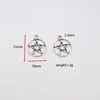 Acessórios de Joias de Liga de Metal Cruzados em Alta Venda Pingente de Estrela de Cinco Pontas Vazado Materiais para Acessórios de Pulseira, Colar e Brinco DIY