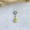 Pendientes Colgantes de Aleación de Titanio Astmf-136 Forma de Gota Pequeña Titanio G23 Rosca Interna Pendientes de Circonita Joyería para Piercings Cabeza