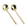 Alça de madeira colher de panela quente 304 colher de aço inoxidável alça anti-escaldamento colander criativo japonês mini sopa shell colher pública
