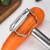 Descascador de Aço Inoxidável 304 de Cabeça Dupla, Fatiador Multifuncional de Cozinha Reforçado para Descascar Melões, Ralar Batatas e Cortar Legumes