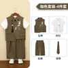 Hanfu Masculino Primavera/Verão Estilo Chinês Terno Estampado Novo Estilo Chinês Roupa Formal Infantil Traje de Florista Traje de Apresentação