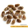 Chapeleiro Maluco [Frutas Secas Douradas de Natal] Casamento Artesanal DIY Decoração de Guirlanda de Natal Planta Natural Flores Secas