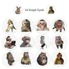500 Adesivos/Rolo Adesivos de Rolo Emoji de Macaco Adesivos para Diário Fita Adesiva Decorativa Transfronteiriça Selagem de Copo Atacado