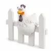 Adornos para patio resina pollo pastoral divertido decoración de valla de pollo estatua de animal para jardín al aire libre manualidades de regalo creativas