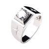 Anel Chiba Banhado a Prata, Anel de Diamante Moderno e Versátil, Anel Masculino Solitário de Moissanita Artificial de 1 Quilate, Casamento Clássico Elegante