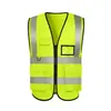 Chaleco reflectante para trabajo de tránsito Chaleco fluorescente Ropa Voluntarios Sitio de saneamiento Seguridad Construcción Chaleco reflectante
