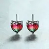 Pendientes pendientes oro rosa Esmeralda Roja piedra turmalina amor pendientes de piedra joyería europea y americana una generación de cabello