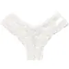 Tanga de encaje floral calado para mujer, tanga para niña, pantalón T, entrepierna de algodón, doble lazo delantero y trasero, tanga para mujer
