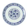Prato de Porcelana Azul e Branco Vintage Chinês Restaurante Restaurante Estilo Hong Kong Prato Cerâmico Nostálgico Prato Raso Azul e Branco Frango Frito Prato Frio