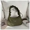 Nova Bolsa de Axila Estilo Francês 2026 para Mulheres, Design de Nicho Tendência, Bolsa Elegante de Meia-Lua Franzida para Mulheres