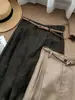 ¡Altamente Recomendado! Pantalones Casuales Azul Marino Estilo Old Money para Mujer, Pantalones de Lino de Moda con Pliegues de Cintura Alta para Verano