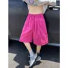 Shorts de seda gelada com dopamina para homens, calças finas de verão de secagem rápida, soltas, compridas até o joelho, shorts esportivos casuais respiráveis com cordão
