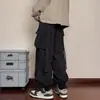 Pantalones cargo retro estilo japonés con bolsillos grandes, pantalones joggers casuales de pierna recta holgados, modernos para hombre, primavera/otoño, estilo americano high-street