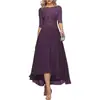 Amazon AliExpress Vestido de Noche Europeo y Americano Comercio Exterior Chifón Encaje Elegante Manga Media Multicolor Talla Grande Vestido de Noche Vestido de Graduación