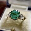 SANJAY popular transfronterizo ins en línea roja con productos anillo para dama hecho a mano incrustado esmeralda joyería de mano