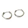 Pendientes de Aro Lisos de Círculo de Plata de Ley S925 para Mujer, Diseño de Nicho, Pendientes de Aro Geométricos Estilo Minimalista Cool