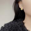 Aretes Simples Retro de Estilo Coreano para Mujer Plata Esterlina S925 Redondos Diamante a Cuadros Nueva Moda Lujo Ligero Estilo TikTok